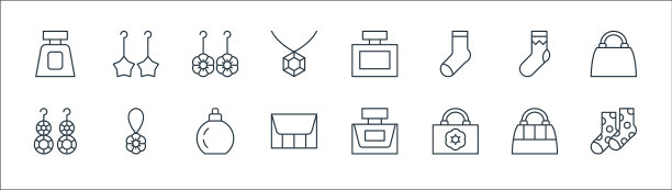 附件线图标线性集质量线集图片下载