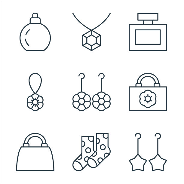 附件线图标线性集质量线集图片下载