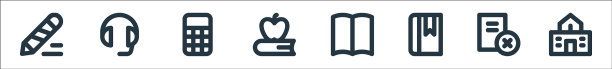 教育材料线图标线性设置质量图片下载