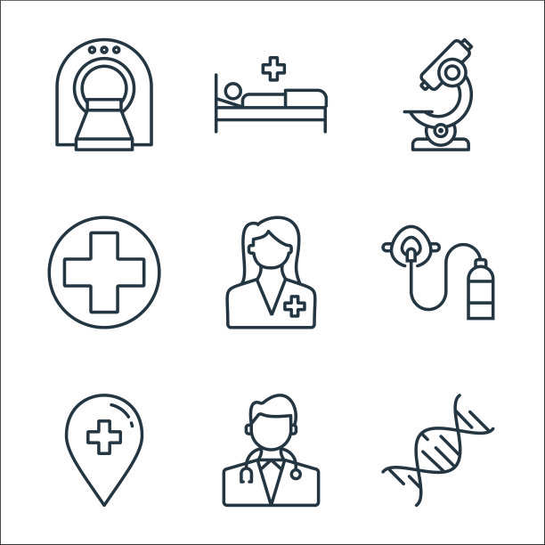 医疗线图标线性集质量线集图片下载