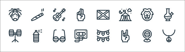 雷鬼线图标线性集质量线集图片下载