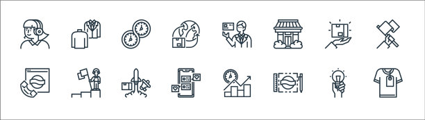 品牌线图标线性集质量线集图片下载