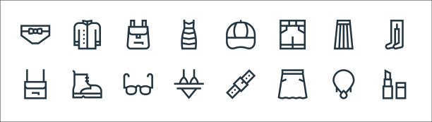 时尚线图标线性集质量线集图片下载