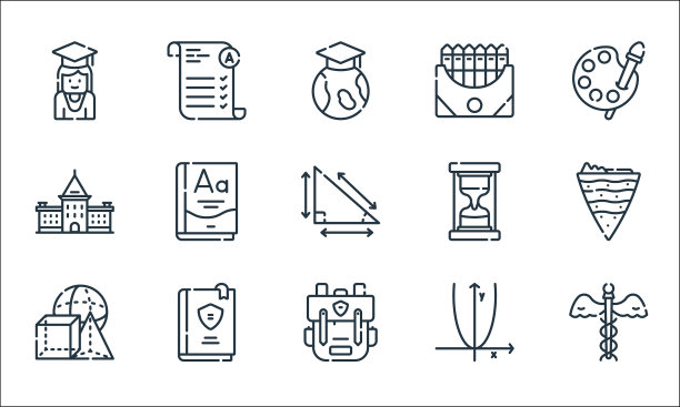 学院线图标线性集质量线集图片下载