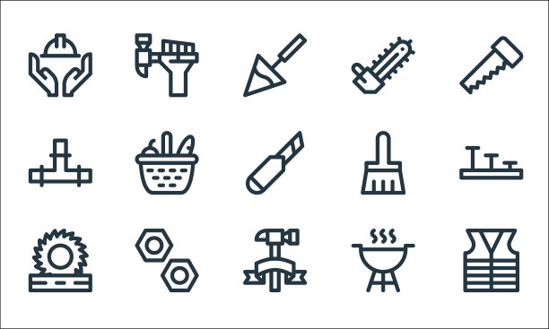 劳动节线图标线性集质量线集图片下载