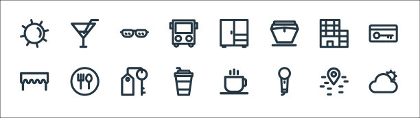 假日线图标线性集质量线集图片下载