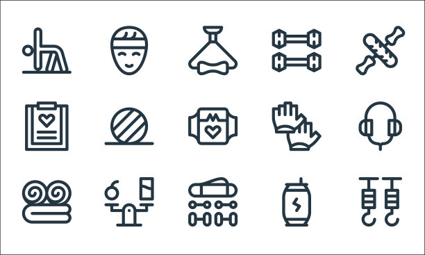 普拉提线图标线性集质量线集图片下载