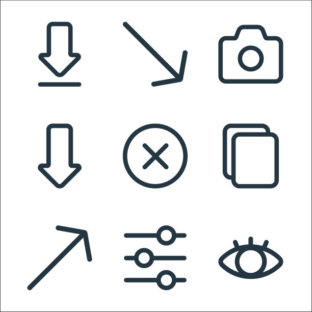 界面线图标线性集质量线集图片下载