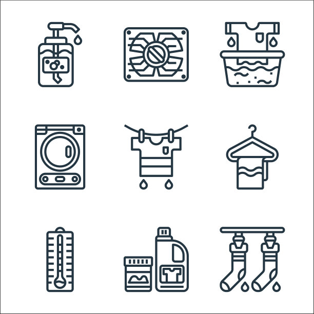 洗衣线图标线性设置质量线设置图片下载