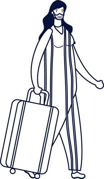 带着医用口罩的年轻女子图片下载