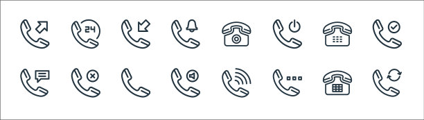 电话线路图标线性设置质量线设置等图片下载