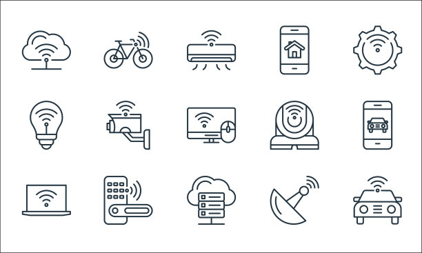 互联网事物线图标线性集质量图片下载