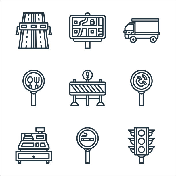 高速公路线路图标线性设置质量线设置图片下载