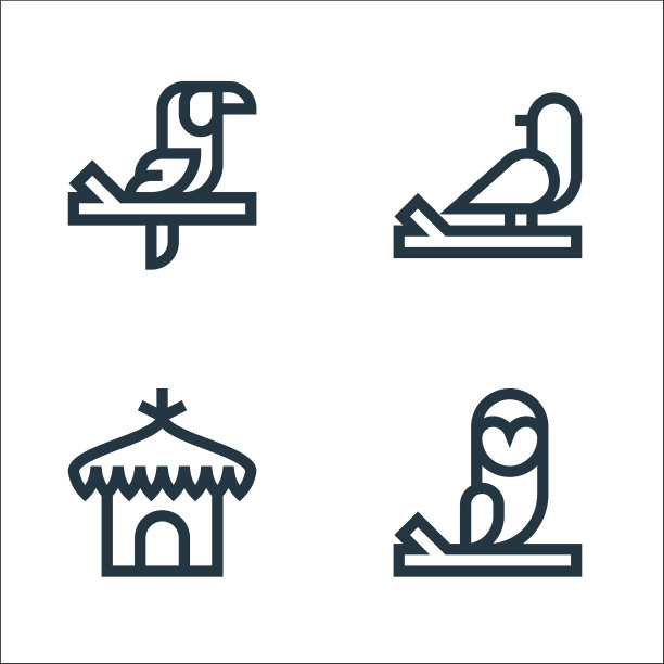 丛林线图标线性集质量线集图片下载