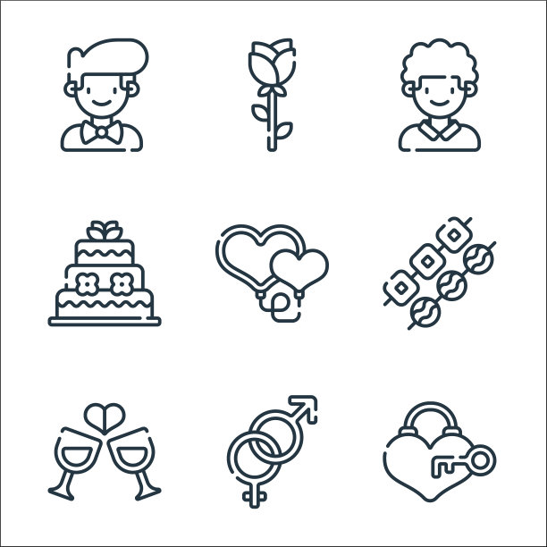 婚庆线图标线集质量线集图片下载