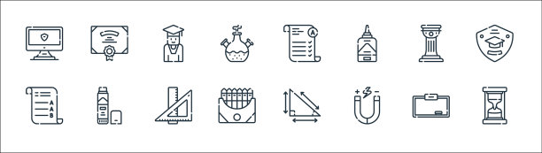 学院线图标线性集质量线集图片下载