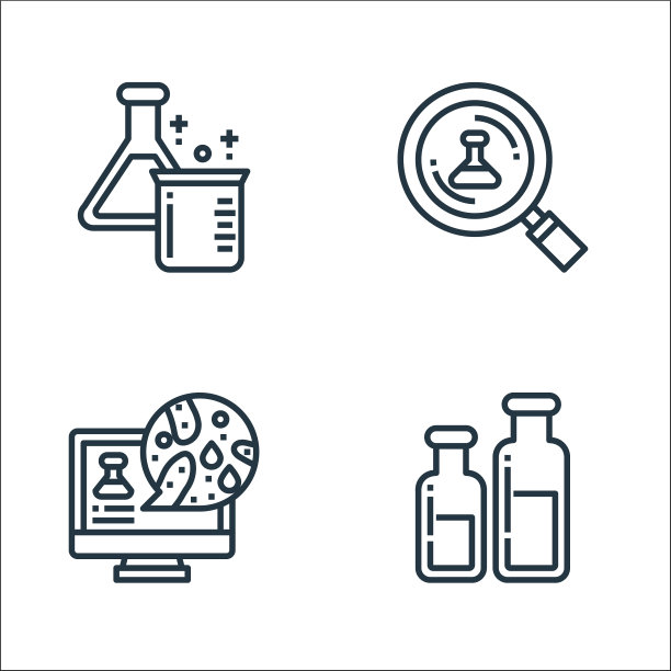 实验室和科学线图标线性集图片下载