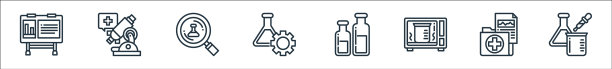 实验室和科学线图标线性集图片下载