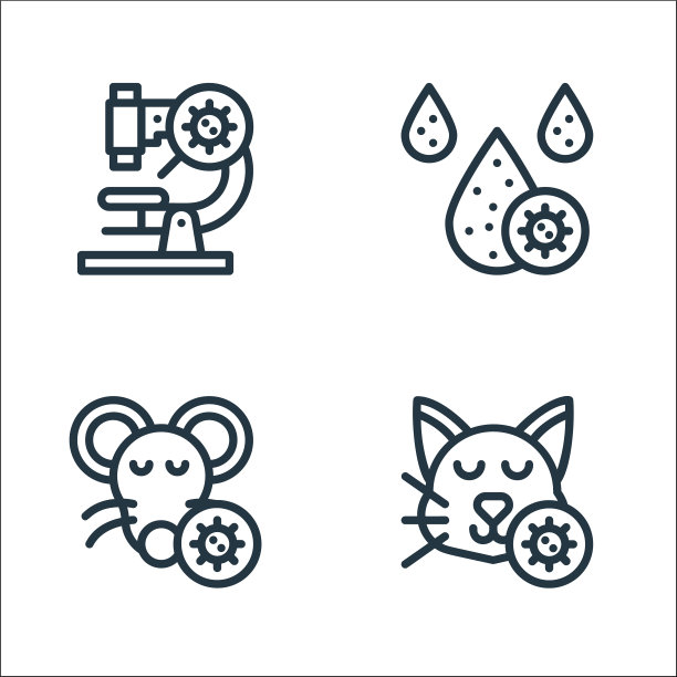 病毒传播线图标线性集质量图片下载