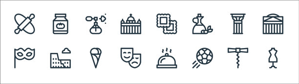 意大利线图标线集质量线集等图片下载