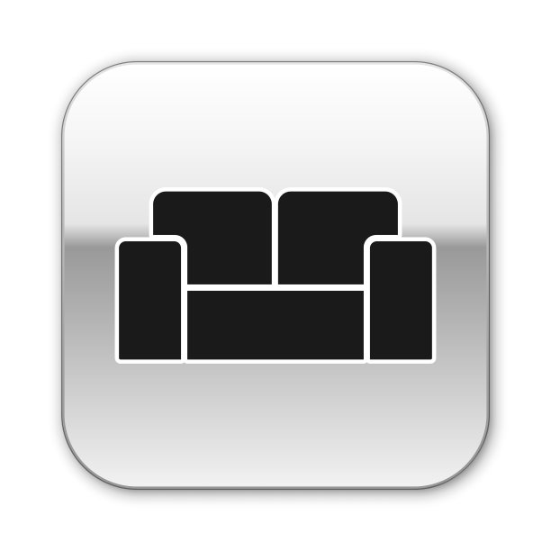 黑色沙发图标孤立在白色背景上图片下载