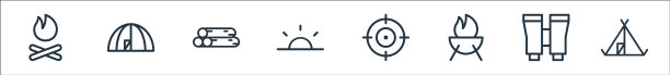 露营线图标线性集质量线集图片下载