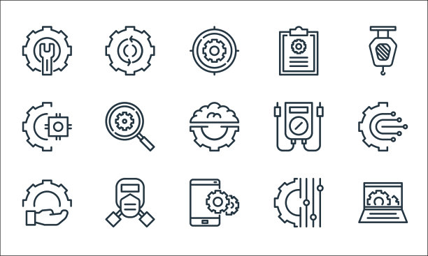 工程线图标线性集质量线图片下载