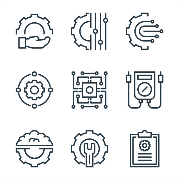 工程线图标线性集质量线图片下载