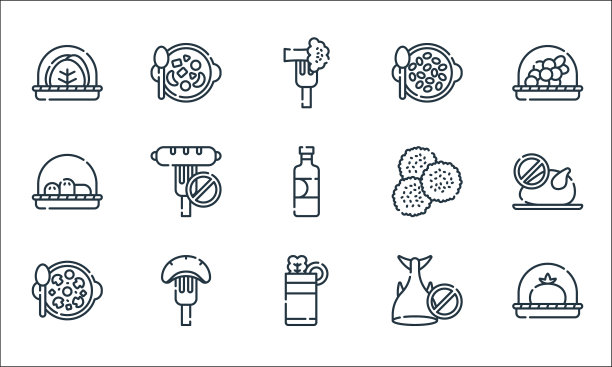 素食线图标线性设置质量线设置图片下载