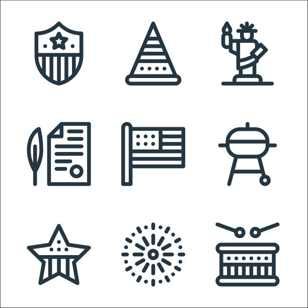 7月线图标线性集质量线集图片下载