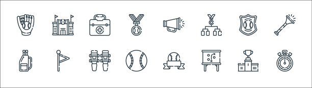 棒球线图标线性设置质量线设置图片下载