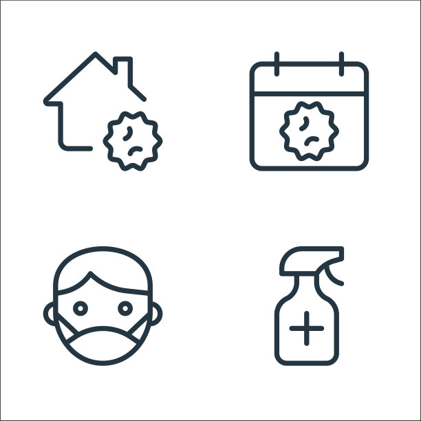 冠状病毒线图标线性集质量线图片下载