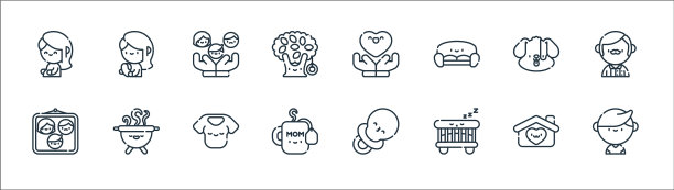家族线图标线性集质量线集图片下载
