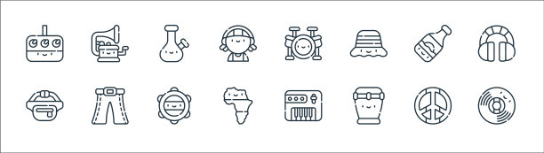 雷鬼线图标线性集质量线集图片下载