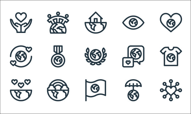 世界爱线图标线集质量线集图片下载