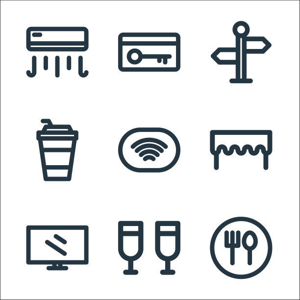 假日线图标线性集质量线集图片下载