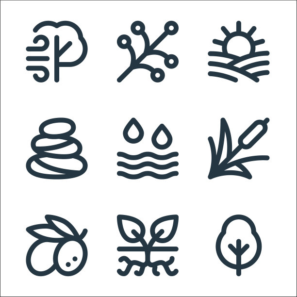 自然线图标线性集质量线集图片下载