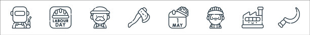 劳动节线图标线性集质量线集图片下载