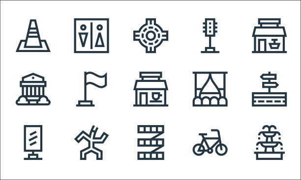 城市生活线图标线集质量线集图片下载