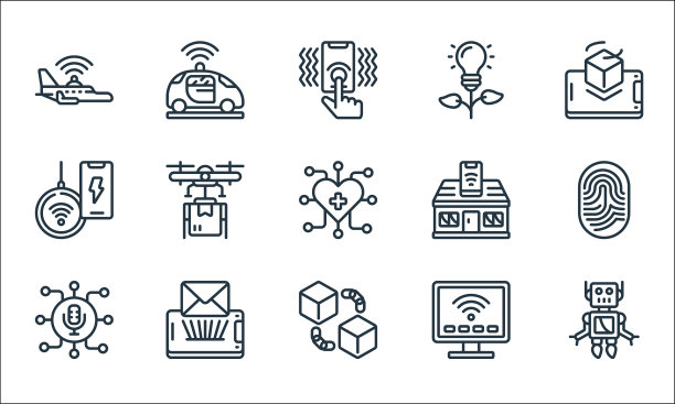 新兴技术产品线图标线性集质量图片下载