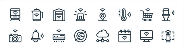 互联网事物线图标线性集质量图片下载