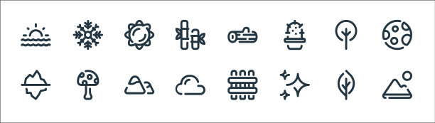 自然线图标线性集质量线集图片下载