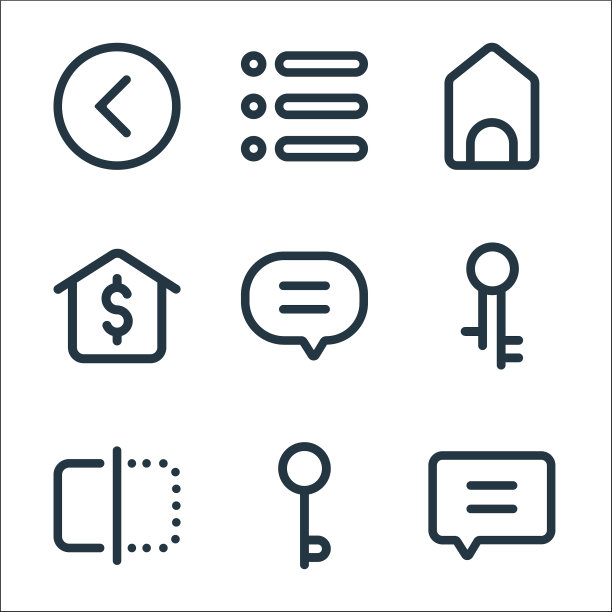 界面线图标线性集质量线集图片下载