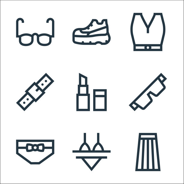 时尚线图标线性集质量线集图片下载