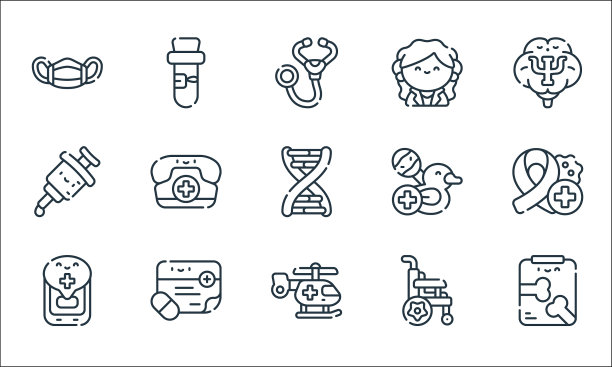 医疗服务线图标线性集质量图片下载