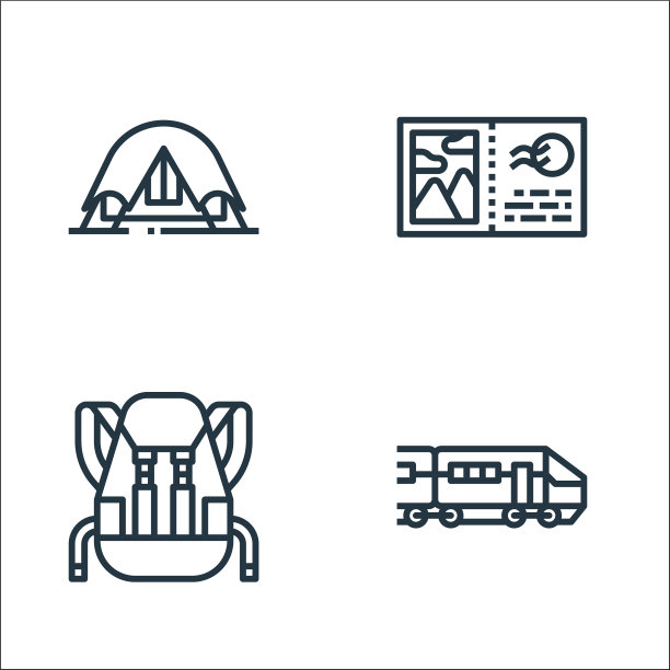 旅行线图标线性集质量线集图片下载