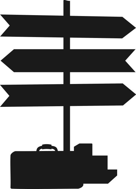 黑白假期指针剪影图片下载