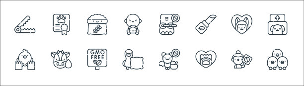 动物福利线图标线性设置质量线图片下载