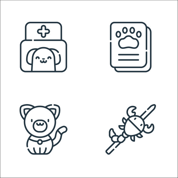 动物福利线图标线性设置质量线图片下载