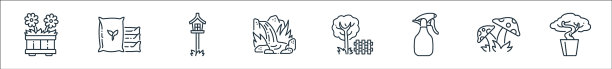 园艺线图标线性集质量线集图片下载